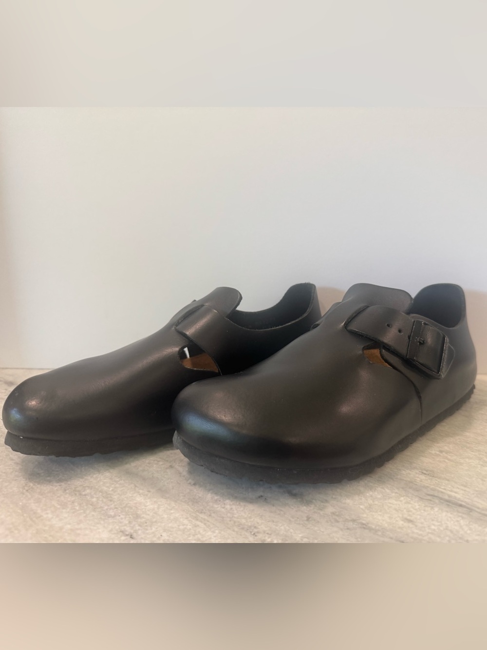 Birkenstock London Black Leather Clogs Shoes EU 41